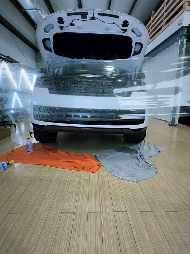 Range Rover bumper covered in one seamless piece of film