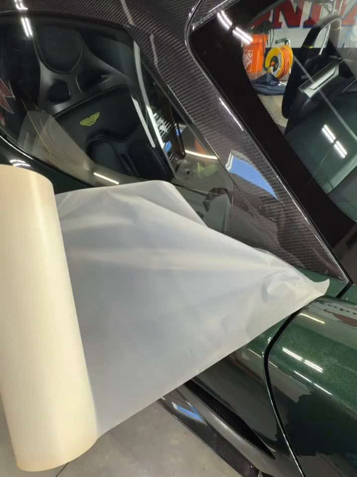 Aston Martin Valhalla being wrapped by hand